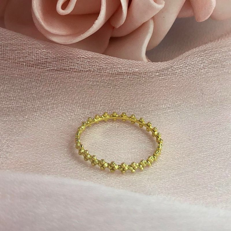 925 Stacking Band Ring 10ct Gold on 925 Silver Size Q - Image 3