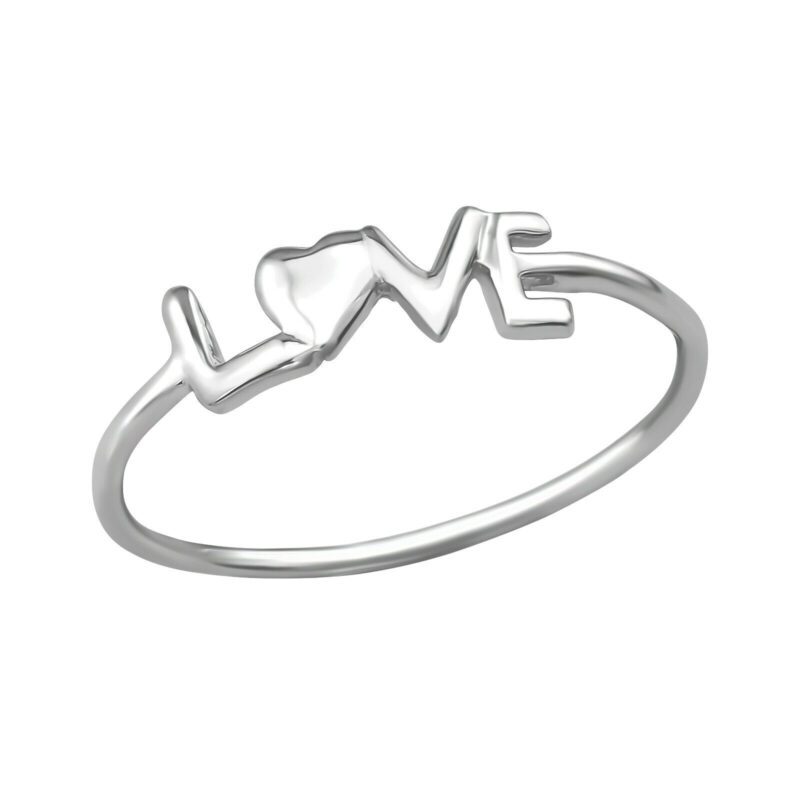 925 Sterling Silver LOVE Sentiment Ring (Size N Medium)