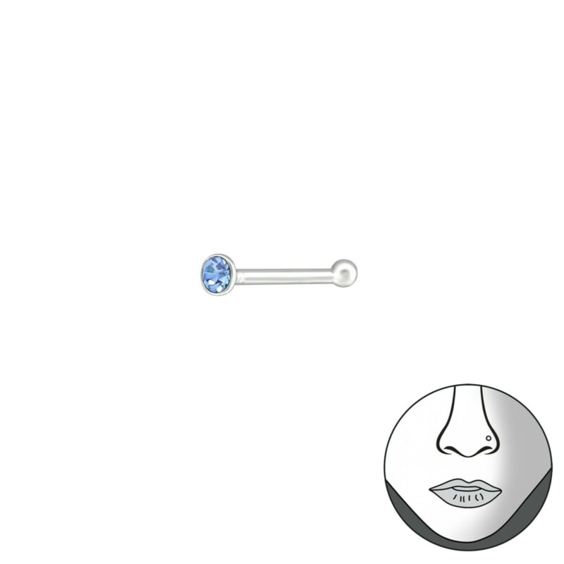 925 Sterling Silver Ball and Crystal Nose Studs (1.5mm) - Value Packs of 6 or 12 - Image 11