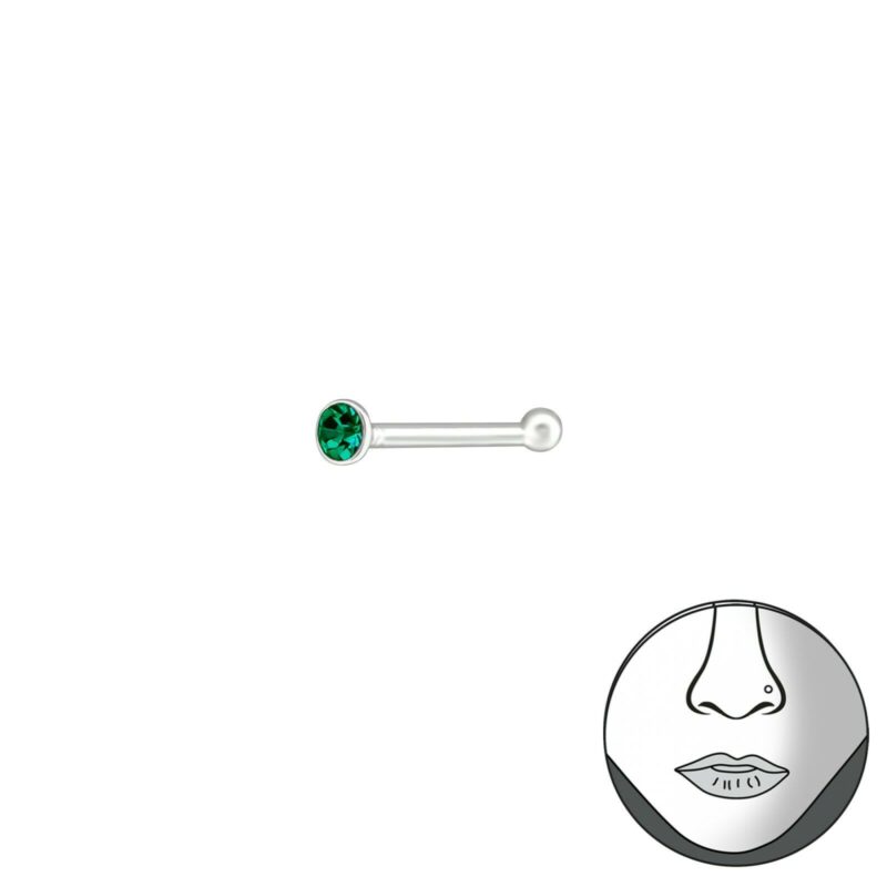 925 Sterling Silver Ball and Crystal Nose Studs (1.5mm) - Value Packs of 6 or 12 - Image 7